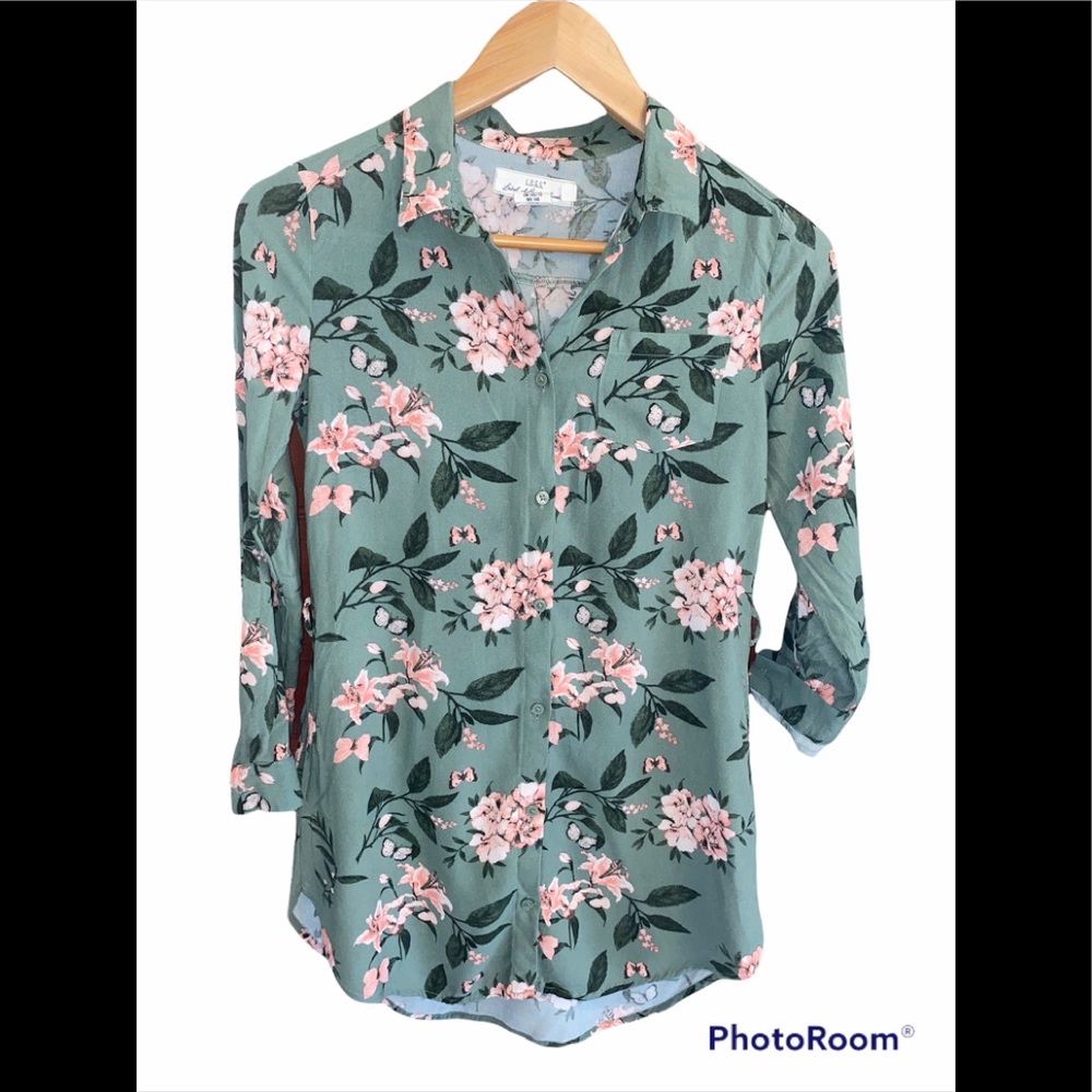 H&M Floral Girls Button-Up Shirt Size 10-11Y